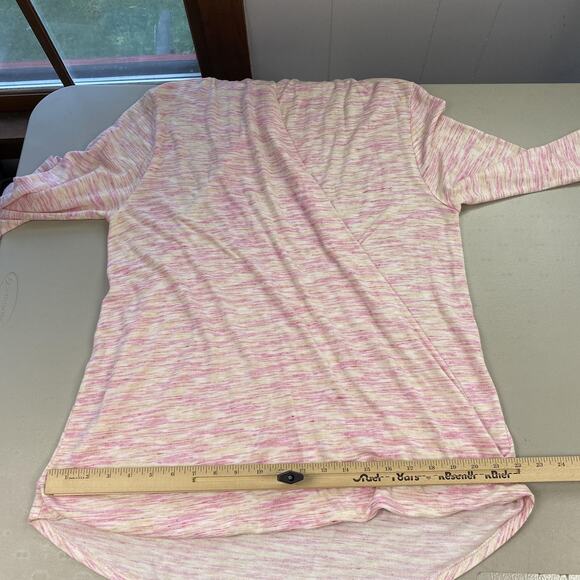 Saturday Sunday Anthropologie Surplice Sweater Women Large Space Dye Pastel Wrap - Picture 7 of 11